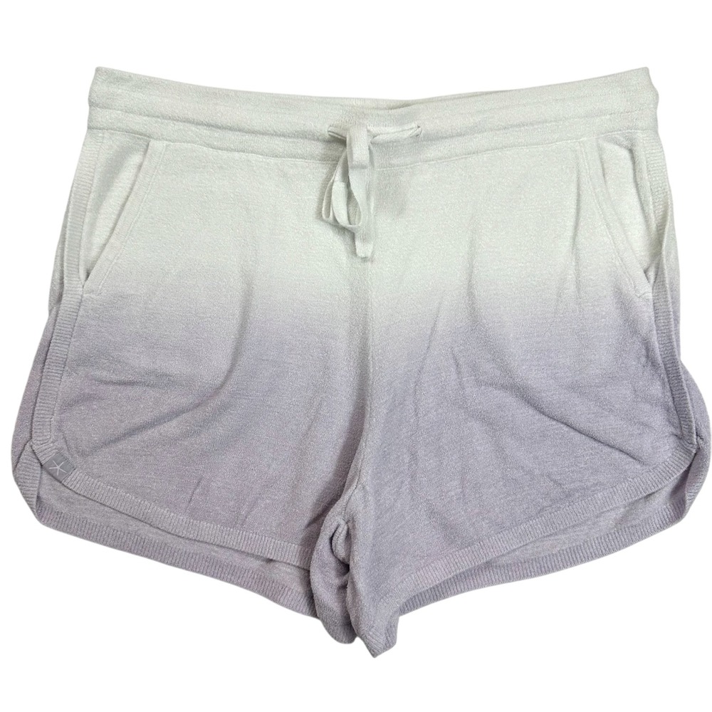 Barefoot Dreams CozyChic Ultra Lite Ombre Lounge Shorts Purple White Medium